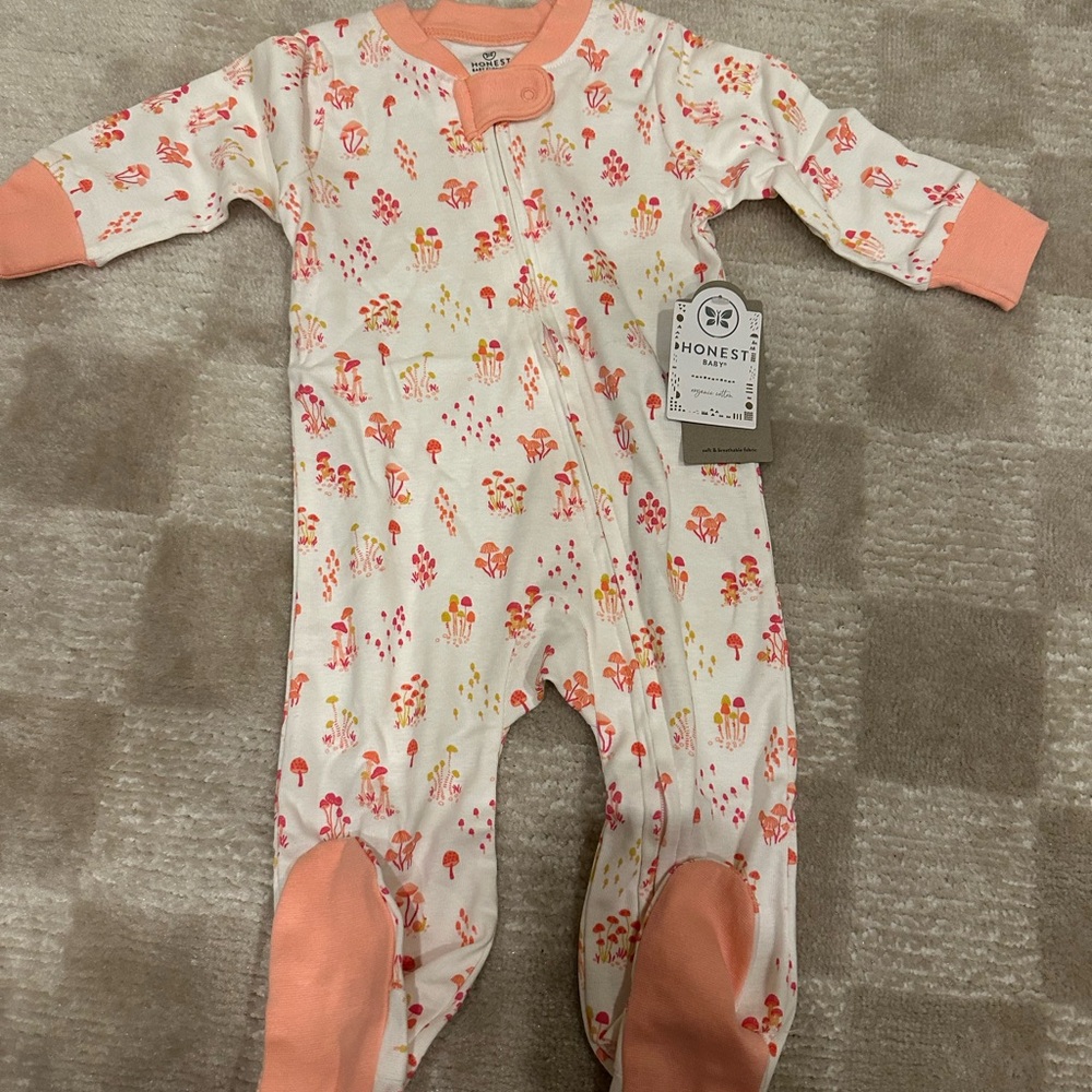 Honest Baby Kids One Piece - Pink and Orange Floral